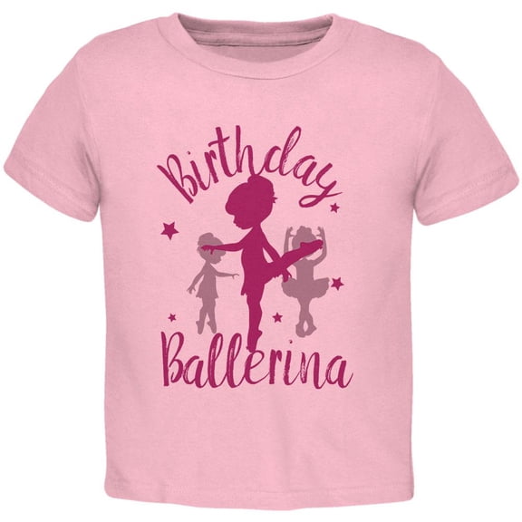 Birthday Girl Ballerina Toddler T Shirt Light Pink 2T