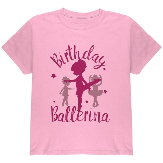 Birthday Girl Ballerina Youth T Shirt Light Pink YMD