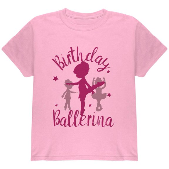 Birthday Girl Ballerina Youth T Shirt Light Pink YSM