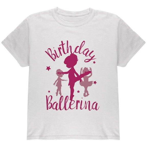 Birthday Girl Ballerina Youth T Shirt White YSM