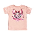 thumbnail image 1 of Birthday Girl Coquette Disco Ball Shirt for Girls Trendy Pink Bow Party Theme T-Shirt for Kids Peach Shirt Youth Small, 1 of 5