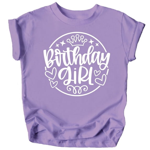 Birthday Girl Crown Shirt for Baby & Toddler Youth Girls White on Purple Shirt 18 Months