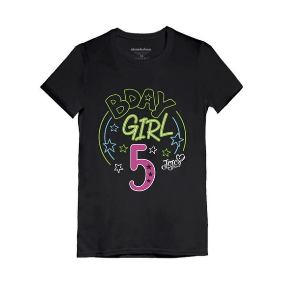 Birthday Girl Jojo Siwa Shirts Gift for 5 Year old Girl 5th Birthday Party Shirt Bday Girl 5 Black L (7-8)