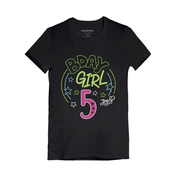Birthday Girl Jojo Siwa Shirts Gift for 5 Year old Girl 5th Birthday Party Shirt Bday Girl 5 Black S (3-4T)