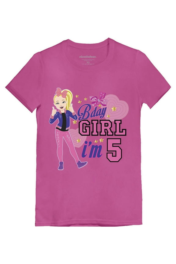Birthday Girl Jojo Siwa Shirts Gift for 5 Year old Girl 5th Birthday Party Shirt Bday Girl I'm 5 Wow pink M (5-6T)