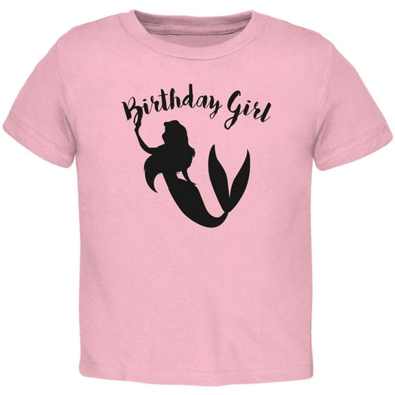 Birthday Girl Mermaid Toddler T Shirt Light Pink 4T