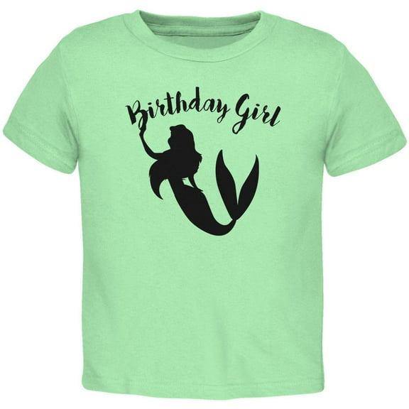 Birthday Girl Mermaid Toddler T Shirt Mint 4T