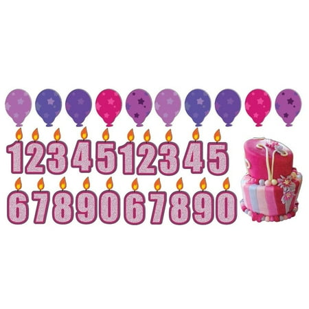 Birthday Girl Pathway Markers Candle Numbers Cake Balloons