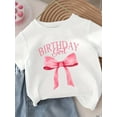 Birthday Girl" Pink Bow Print Cotton Tee for Girls - Soft &amp; Comfortable ...