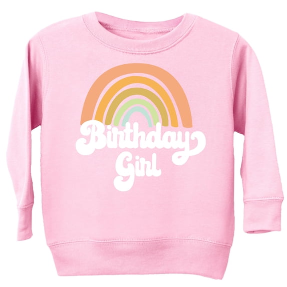 Birthday Girl Retro Rainbow Birthday Sweatshirt for Girls Party Outfit Pink Sweatshirt 3T
