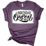 Birthday Girl Shirt - Birthday Queen Women's Bella Party T-Shirt Heather Team Purple L