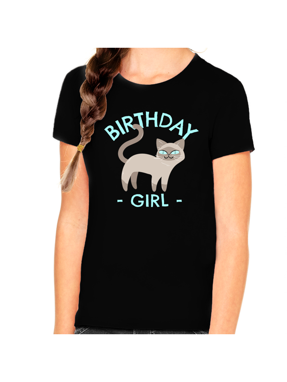 Birthday Girl Shirt Happy Birthday Shirt Cute Kitty Cat Birthday Shirt Birthday Girl Outfit
