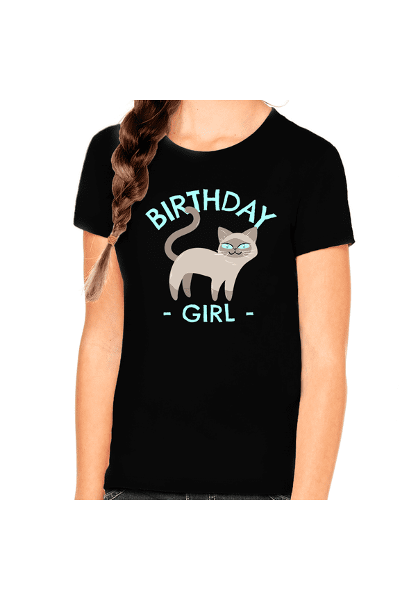 Birthday Girl Shirt Happy Birthday Shirt Cute Kitty Cat Birthday Shirt Birthday Girl Outfit