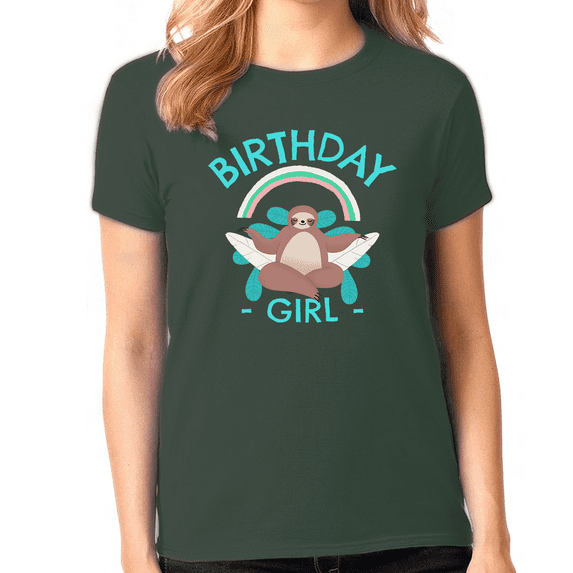 Birthday Girl Shirt Happy Birthday Shirt Cute Sloth Birthday Shirts Birthday Girl Clothes