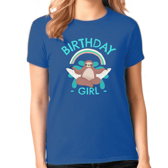 Birthday Girl Shirt Happy Birthday Shirt Cute Sloth Birthday Shirts Birthday Girl Clothes