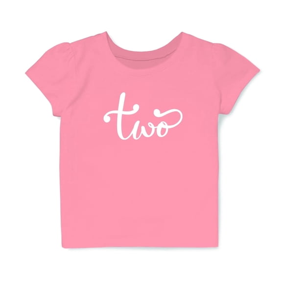 Birthday Girl Shirt for 2 Year Old Toddler 2nd Bday Number Two Party Outfit T-Shirt in Pink 2T & 3T