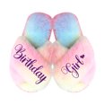thumbnail image 1 of Birthday Girl and Birthday Squad Slippers - Fluffy Criss Cross Slippers for Girls - Ages 3 to 10 years - Gifts for Girls, Multi-Color 10.5-11C (3-4Yrs), Birthday Girl with Purple Glitter, 1 of 6