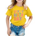 thumbnail image 1 of Birthday Girl Themed Toddler Party T Shirt Cute Printed Tee For Little Girls Celebration Outfit, 1 of 3