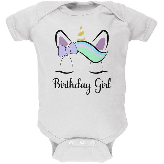 Birthday Girl Unicorn Soft Baby One Piece