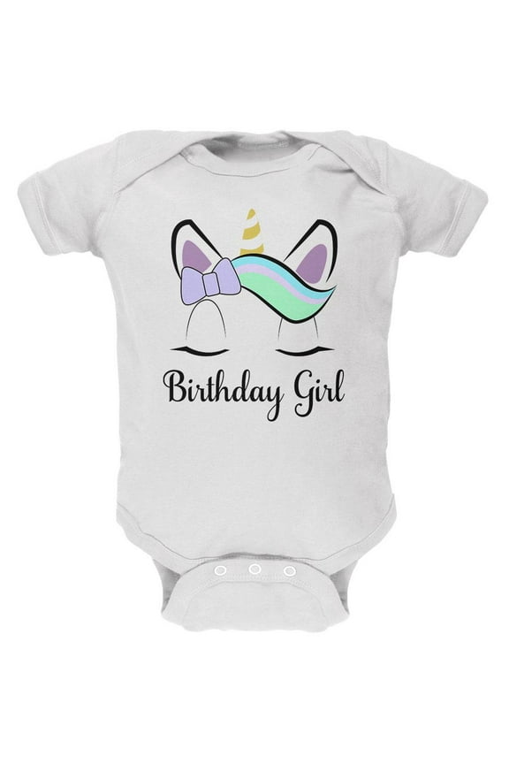 Birthday Girl Unicorn Soft Baby One Piece