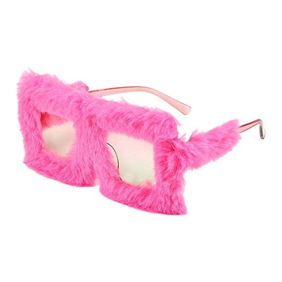 Birthday Girl Vintage Oversized Sunglasses - Polarized Lens Lightweight Furry Frame Plush