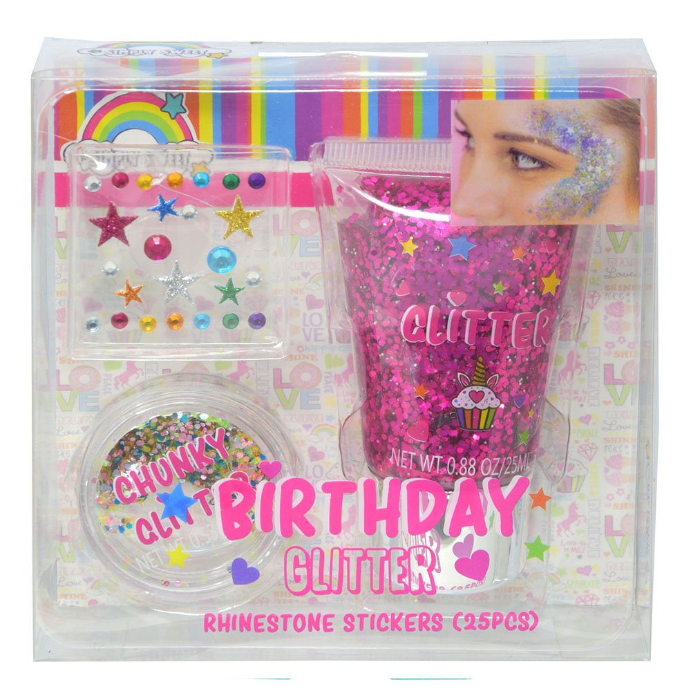 Birthday Girl hair & body glitter in Box