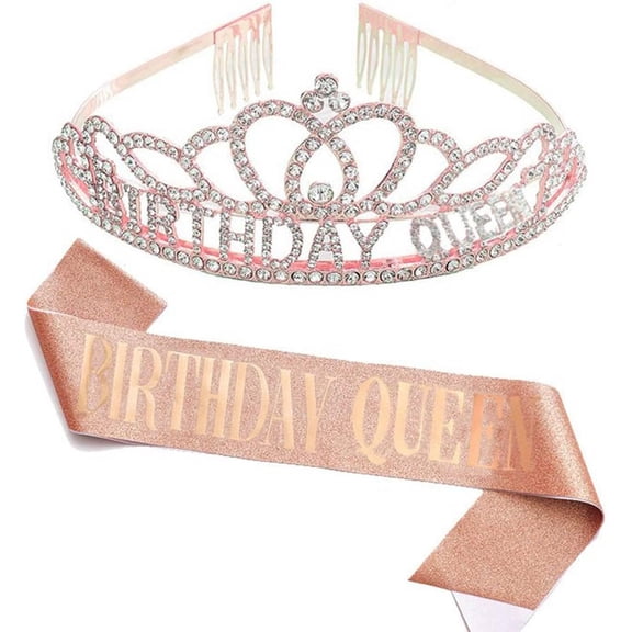 Birthday Girls Crown Silver Crystal Tiara Rhinestone Princess Crown Prom for Women and Girls