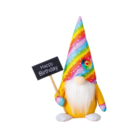 Birthday Gnome Gifts Happy Birthday Decorations Rainbow Handmade Plush Party Home Gnomes Elf Tiered Tray Decor