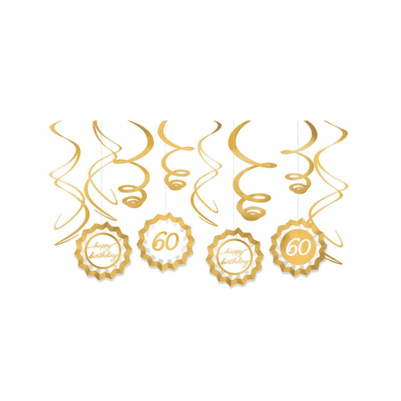 Various 60th Birthday Party Decoration Kit, 12pc