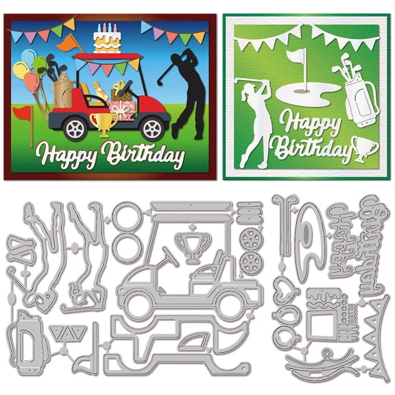 Birthday Golf Cutting Dies for Card Making Happy Birthday Cut Die for DIY Scrapbooking Journal Embossing Paper Craft DecorDIY