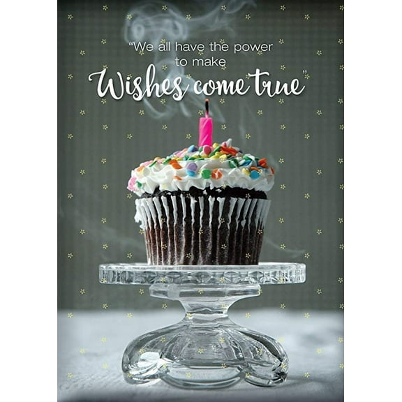 Birthday Greeting Card (5" x 7") by Paper Street | 3 Pack + 3 Envelopes (Keep Believing Cupcake)
