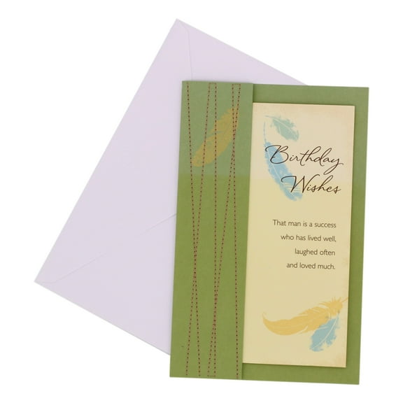 Birthday Greeting Card:  Best Wishes The man is a success who has lived well, laughed often and loved much.