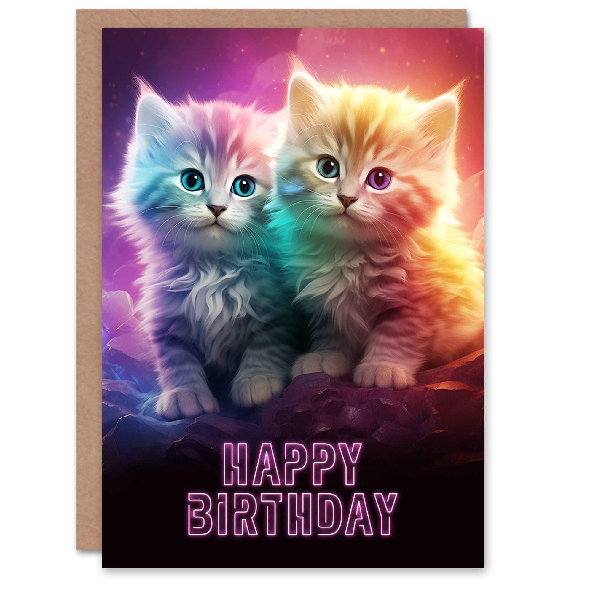 Birthday Greeting Card Cute Kittens Baby Cats For Her - Walmart.com