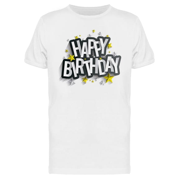 Birthday Greeting Card Style T-Shirt Men -Image by Shutterstock, Male Medium