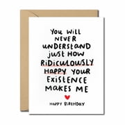 Birthday Greeting Card for Friends - Humorous and Heartfelt - Includes Envelope, Blank Inside for Personal Messages
