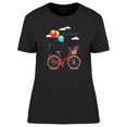 thumbnail image 1 of Birthday Greeting With Bicycle T-Shirt Women -Image by Shutterstock, Female XX-Large, 1 of 2