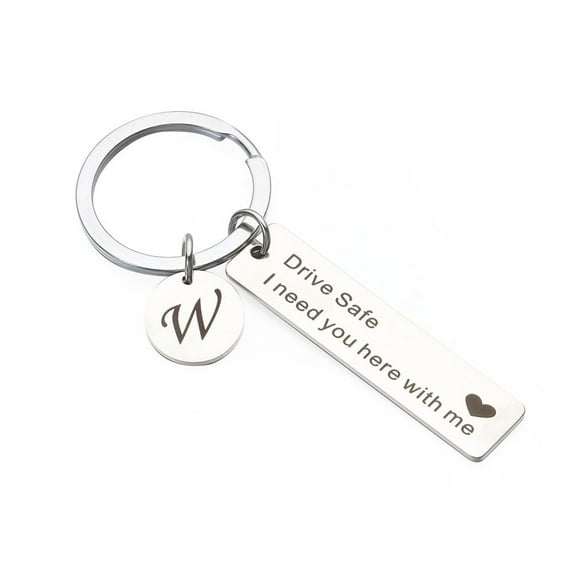 Birthday Handbag Accessories Couples Decoration Boyfriend Girlfriend Lover Gifts A-Z 26 Initials Lettering Key Ring Drive Safe Keychain Fashion Jewelry W