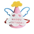 thumbnail image 1 of Birthday Hat Pink Fabric Festive Celebration Decoration Cap Comfortable Adjustable 4.7x4.7x6.5 Inches, 1 of 6