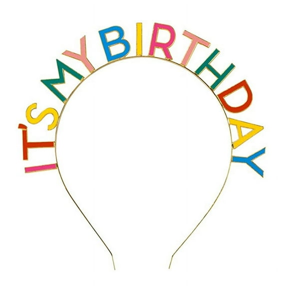 Birthday Headband Birthday Crowns for Women Birthday Girl Headband Princess Hair Band Rainbow Tiara Color Party Decorations for Women Girls - style 1