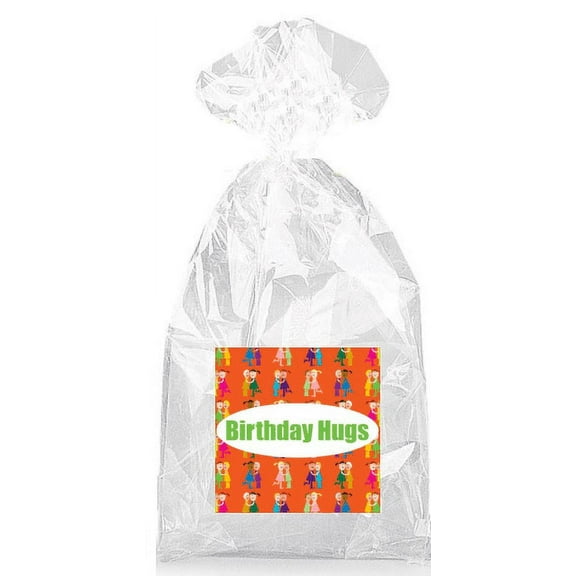 Birthday Hugs Party Favor Bags with Ties - 12pack