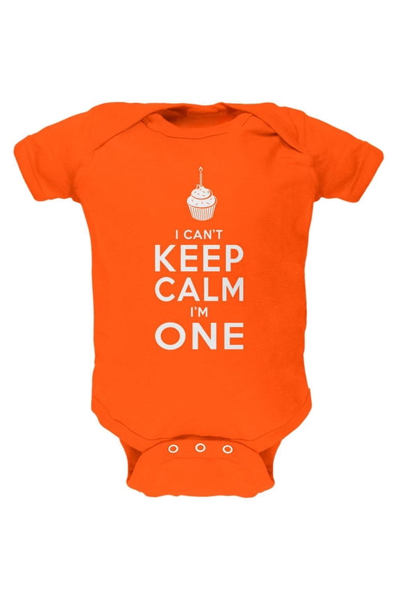 Birthday I Can't Keep Calm I'm 1 One Orange Soft Baby One Piece - 9-12 months