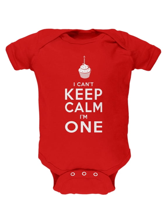 Birthday I Can't Keep Calm I'm 1 One Red Soft Baby One Piece - 18-24 months