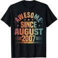 thumbnail image 1 of Birthday In Retro Colors, Awesome Since August 2007 T-Shirt, 1 of 4