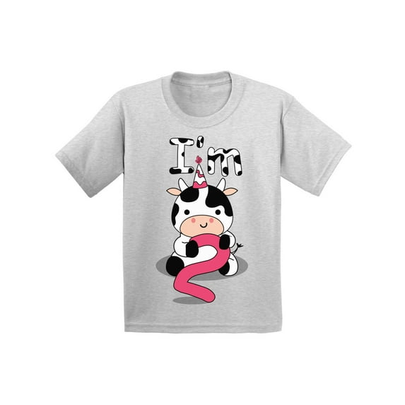 Birthday Infant Shirt Cow Two Infant T Shirt 2 Years Old Baby Boy Clothes 6M Baby Shirts Cute Cow 12M Shirt 18M Baby Girl Shirt 24M Baby Outfits I'm Two Years Old Shirt for 2 Years Old Kids