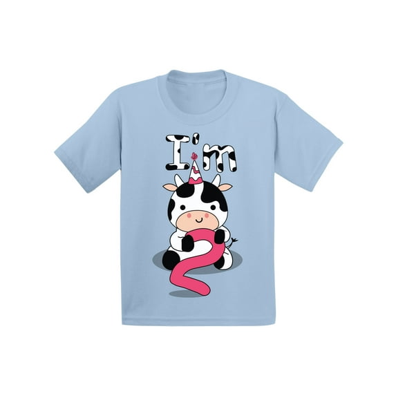 Birthday Infant Shirt Cow Two Infant T Shirt 2 Years Old Baby Boy Clothes 6M Baby Shirts Cute Cow 12M Shirt 18M Baby Girl Shirt 24M Baby Outfits I'm Two Years Old Shirt for 2 Years Old Kids