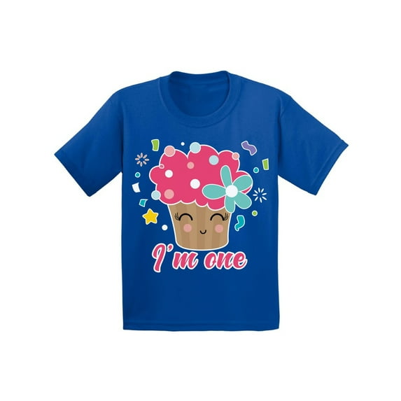 Birthday Infant Shirt Cupcake One Infant T Shirt 1 Year Old Baby Boy Clothes 6M Baby Shirts 12M Shirt 18M Baby Girl Shirt Cute Cupcake 24M Baby Outfits I'm One Year Old Shirt for 1 Year Old Kids