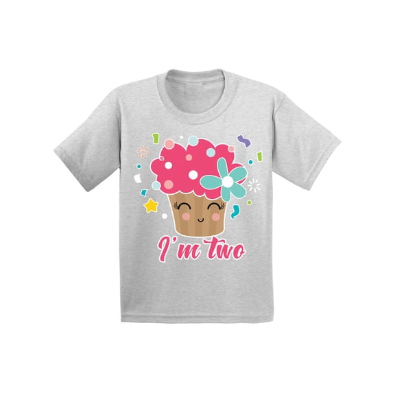 Birthday Infant Shirt Cupcake Two Infant T Shirt 2 Years Old Baby Boy Clothes 6M Baby Shirts 12M Shirt Cute Cupcake 18M Baby Girl Shirt 24M Baby Outfits I'm Two Years Old Shirt for 2 Years Old Kids