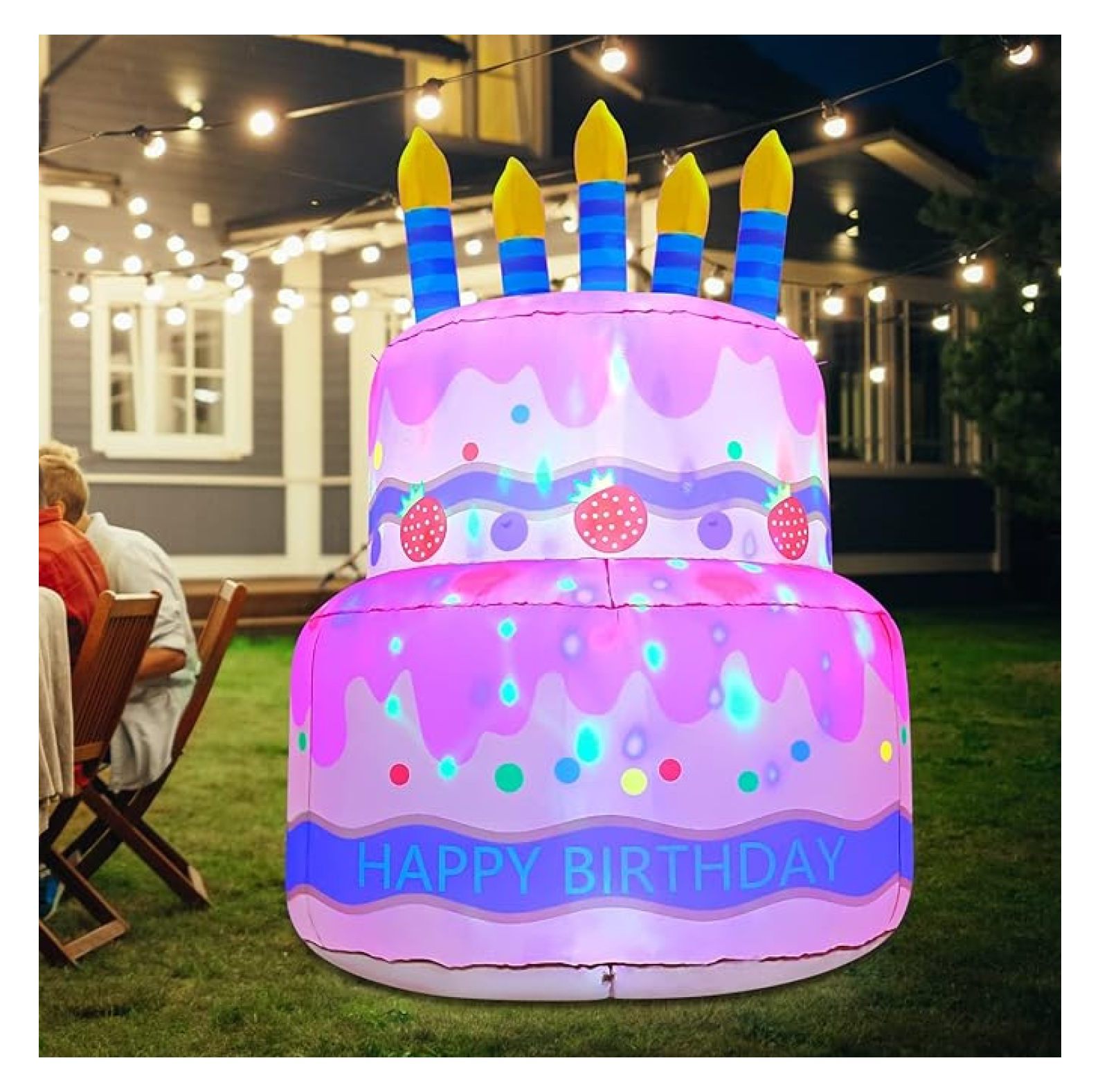 Birthday Inflatables Outdoor Decorations 6FT, Happy Birthday Blow Up ...