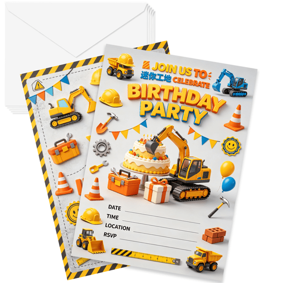 Birthday Invitations for Kids, 20 Fill-In Cards with Envelopes, 5x7 Children's Party Invitations, Birthday Party Supplies Invitation card_100