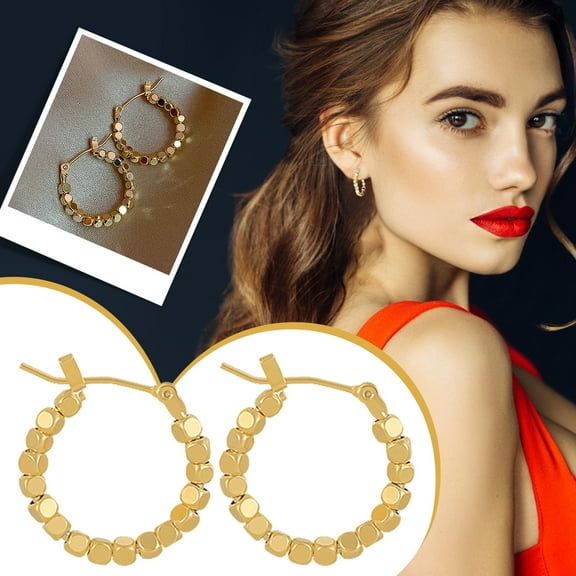 Birthday Jewelry Gift for Women, 14K Gold Plated Hoop Earrings for Women, Trendy Gold Hoop Earrings Statement Lightweight Hypoallergenic Jewelry for Her